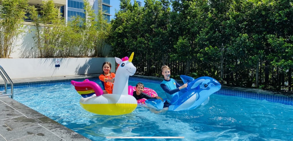 Novotel swimming pool with kids
