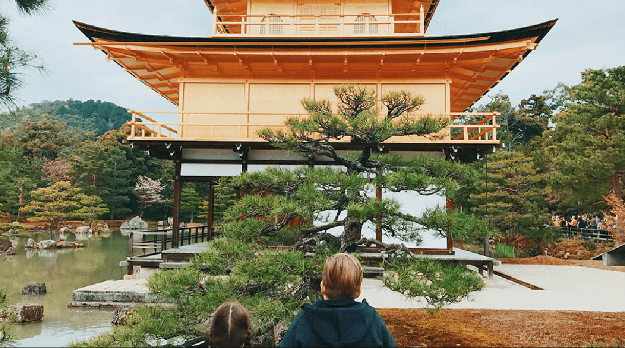 kinkakuji temple travelling japan with kids