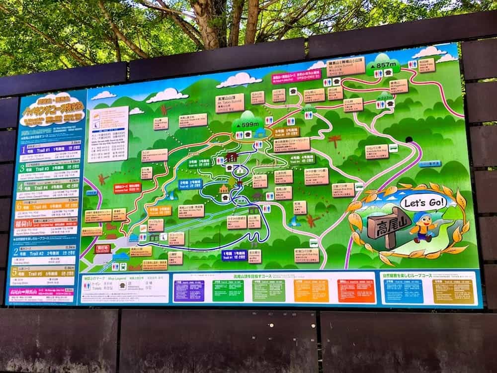 Mount Takao Route Map tokyo with kids